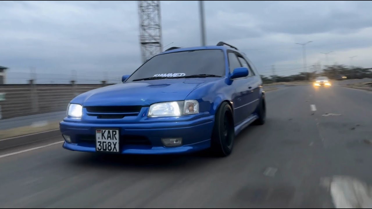 Slammed Perfection: The Ultimate Blue Toyota Carib