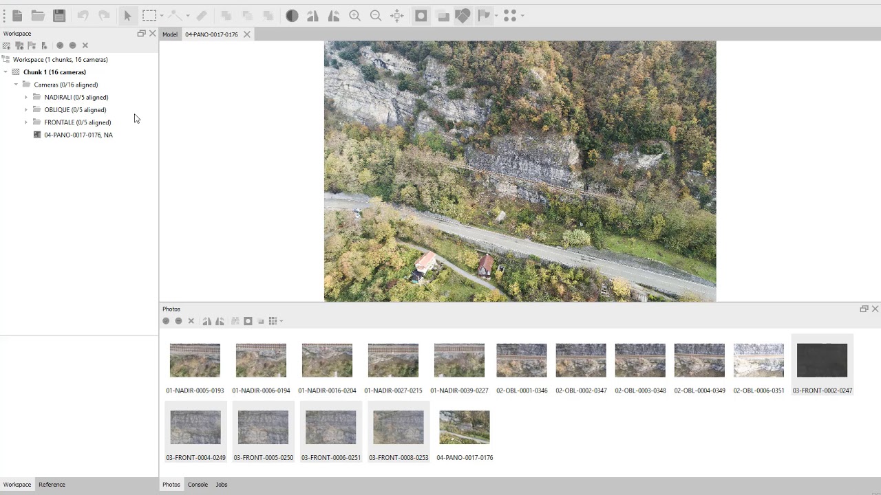 Agisoft Metashape - Importare le foto, organizzarle e misurare la qualità