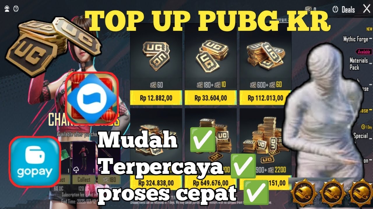 CARA TOP UP UC DI  PUBG KR MUDAH  PROSES CEPAT | PUBG MOBILE