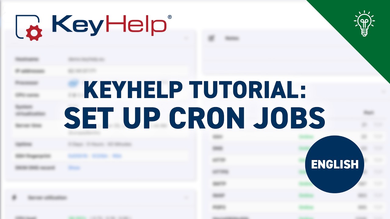 How to Set Up Scheduled Tasks in KeyHelp | KeyHelp Tutorial English