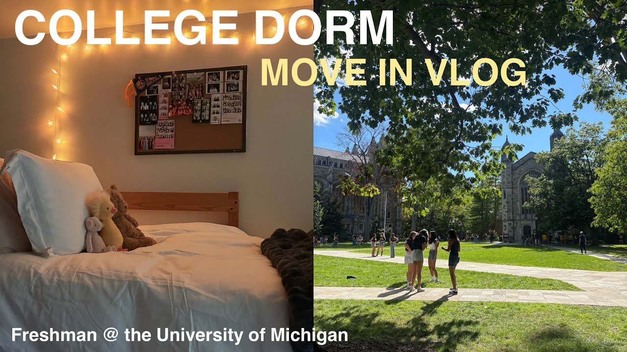 college dorm move in vlog + DORM TOUR | freshman @ the University of Michigan