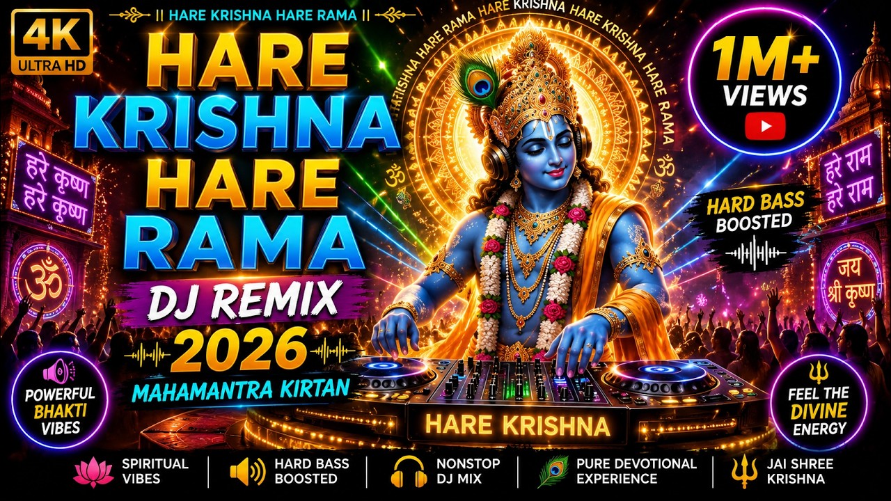 Hare Krishna Hare Rama DJ Remix 2026 | Mahamantra Kirtan | Hard Bass Krishna Bhakti DJ Song