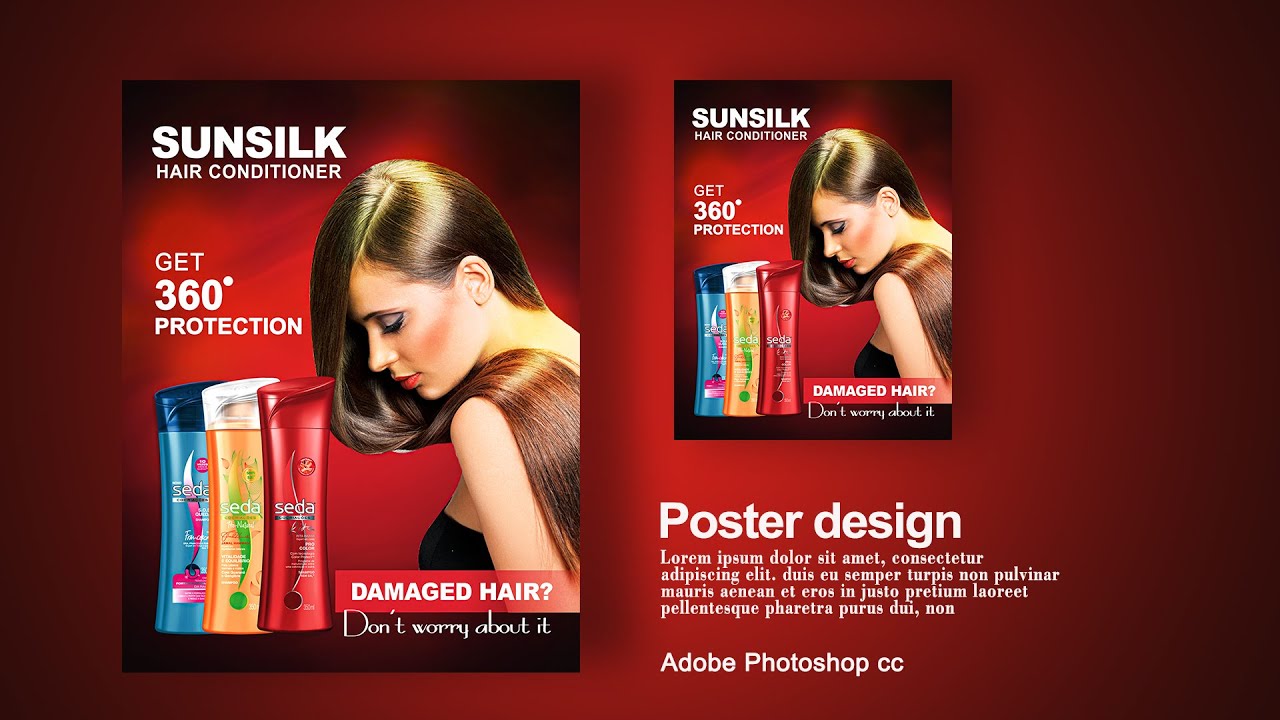 How to create  shampoo hair conditioner poster design in Photoshop cc