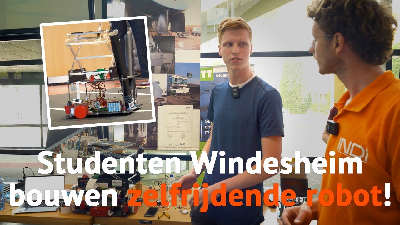 Studenten Windesheim demonstreren zelfrijdende robots tijdens DriveXchange-event.