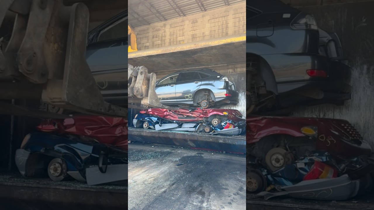 Yes, Occasionally even a Lexus goes into the car crusher. #lexus #rx350 #lexusrx #carcrushing #cars