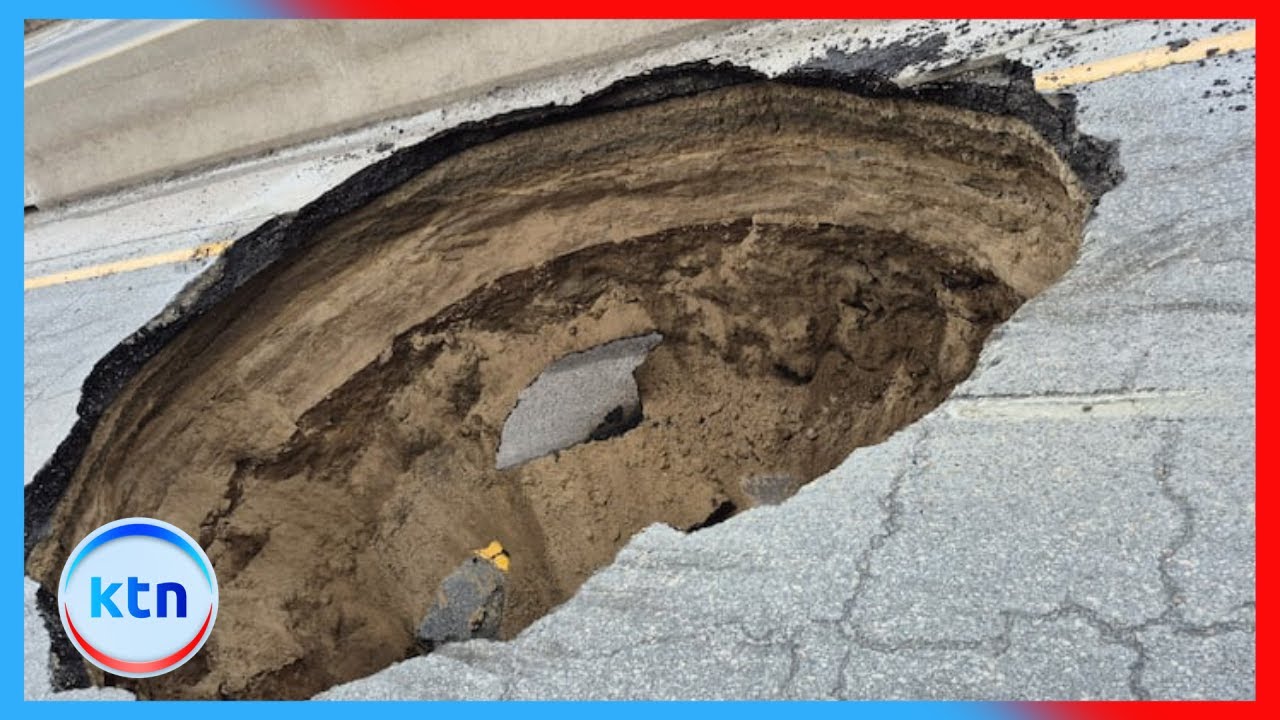 Motorists cautioned to be careful following formation of a sinkhole on the Nakuru-Eldoret Highway