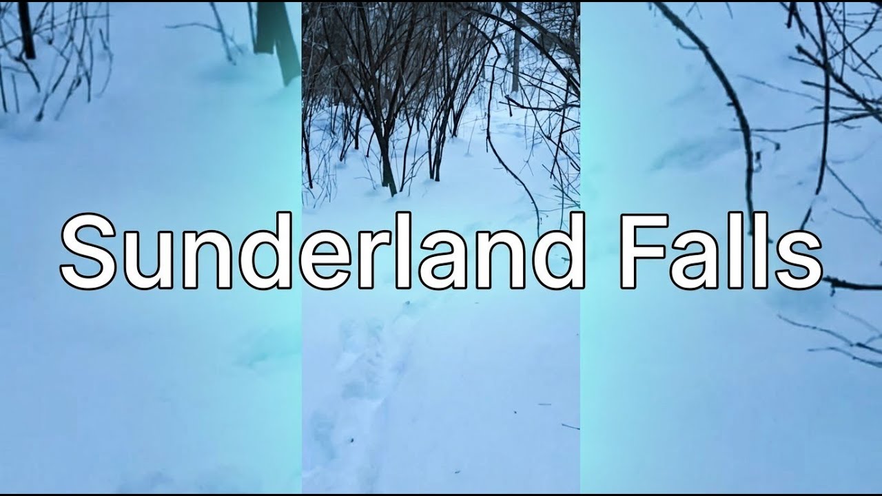 Sunderland Falls: Epic 20ft Frozen Waterfall going behind the ice!