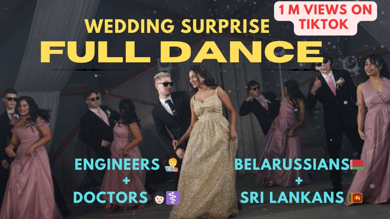 Wedding surprise dance - Full video | Sri Lanka 🇱🇰 + Belarus 🇧🇾 #couple #dance #sinhala 