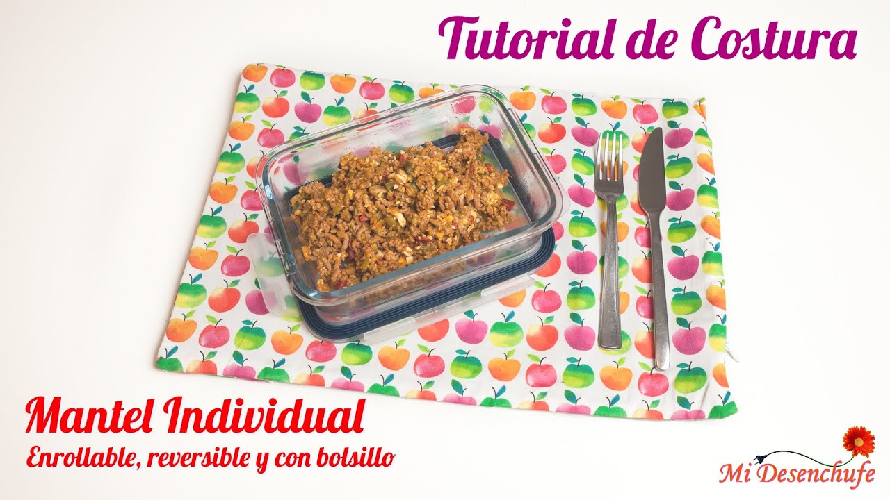 Tutorial de Costura - #92 Mantel Individual Reversible, enrollable y con bolsillo