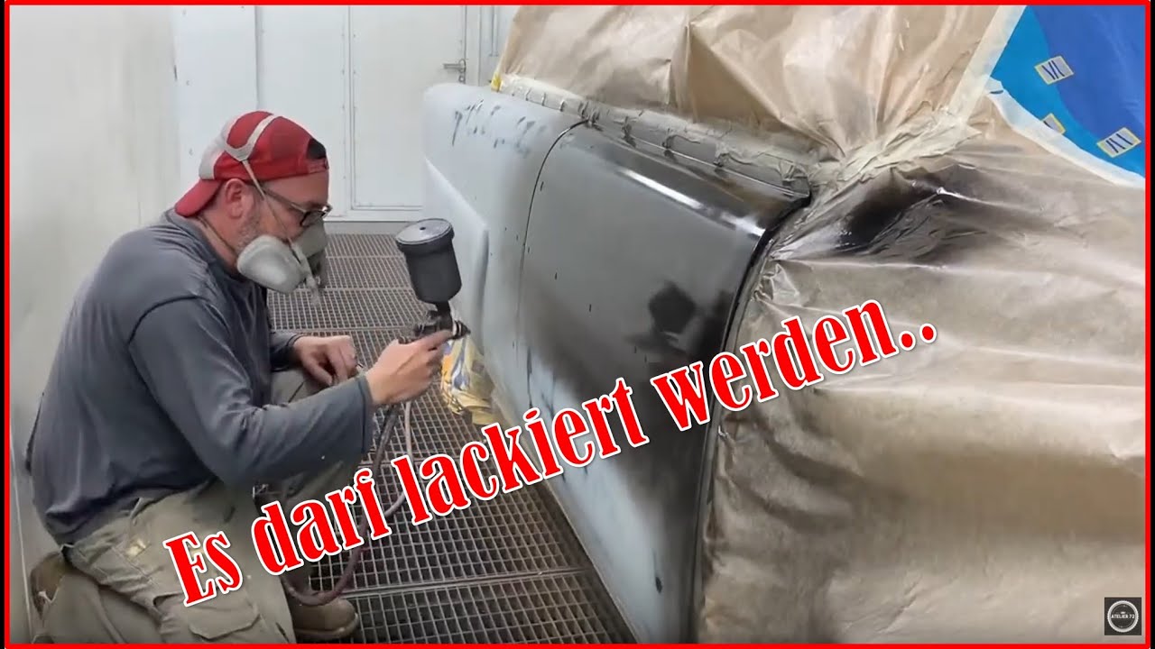 Heute wird lackiert. Lackieren in der Kabine