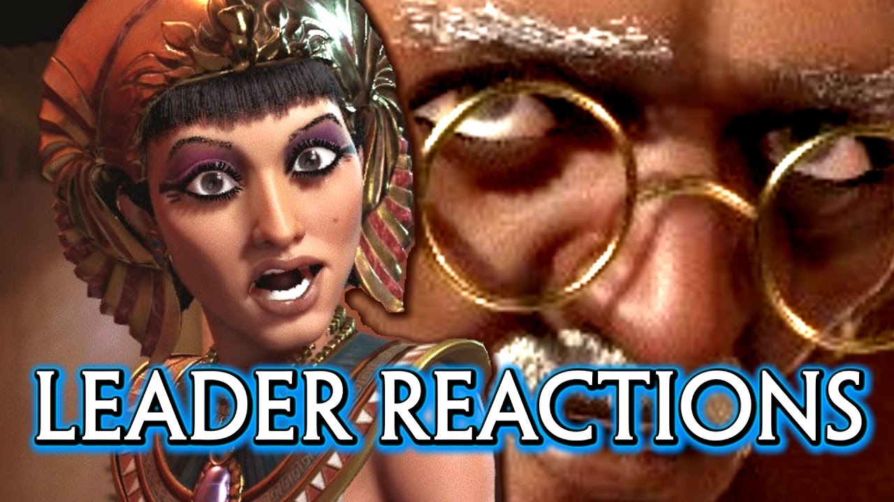 Civilization 6 🌟 All Leaders Cutscenes of Reacting to War & Meeting the Player