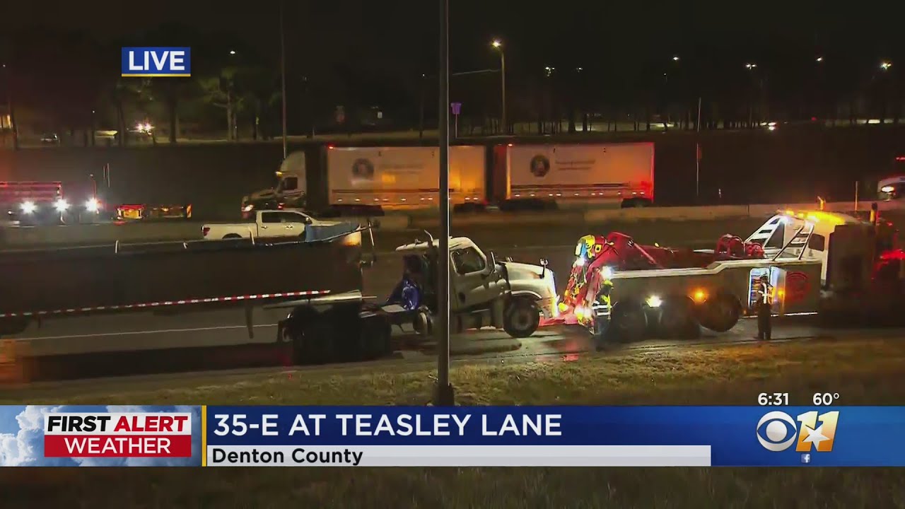 Tow Truck At Scene Of 1 Of The Big Crashes Causing Problems In Denton