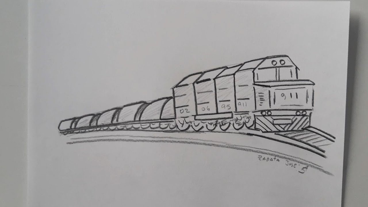 Como desenhar um trem com vagões