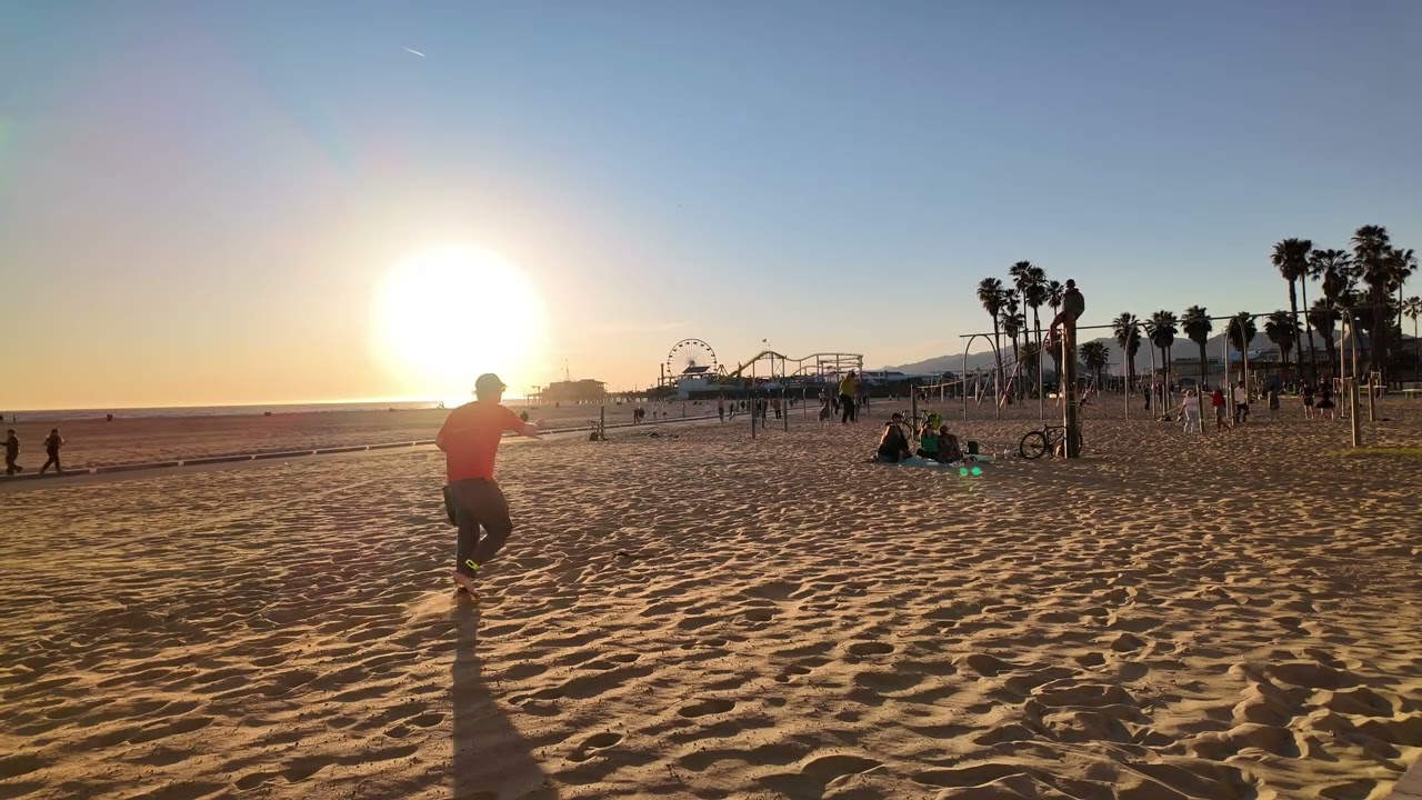 🌅 1 Hour of Relaxing Beach Vibes at Santa Monica Beach 🌊