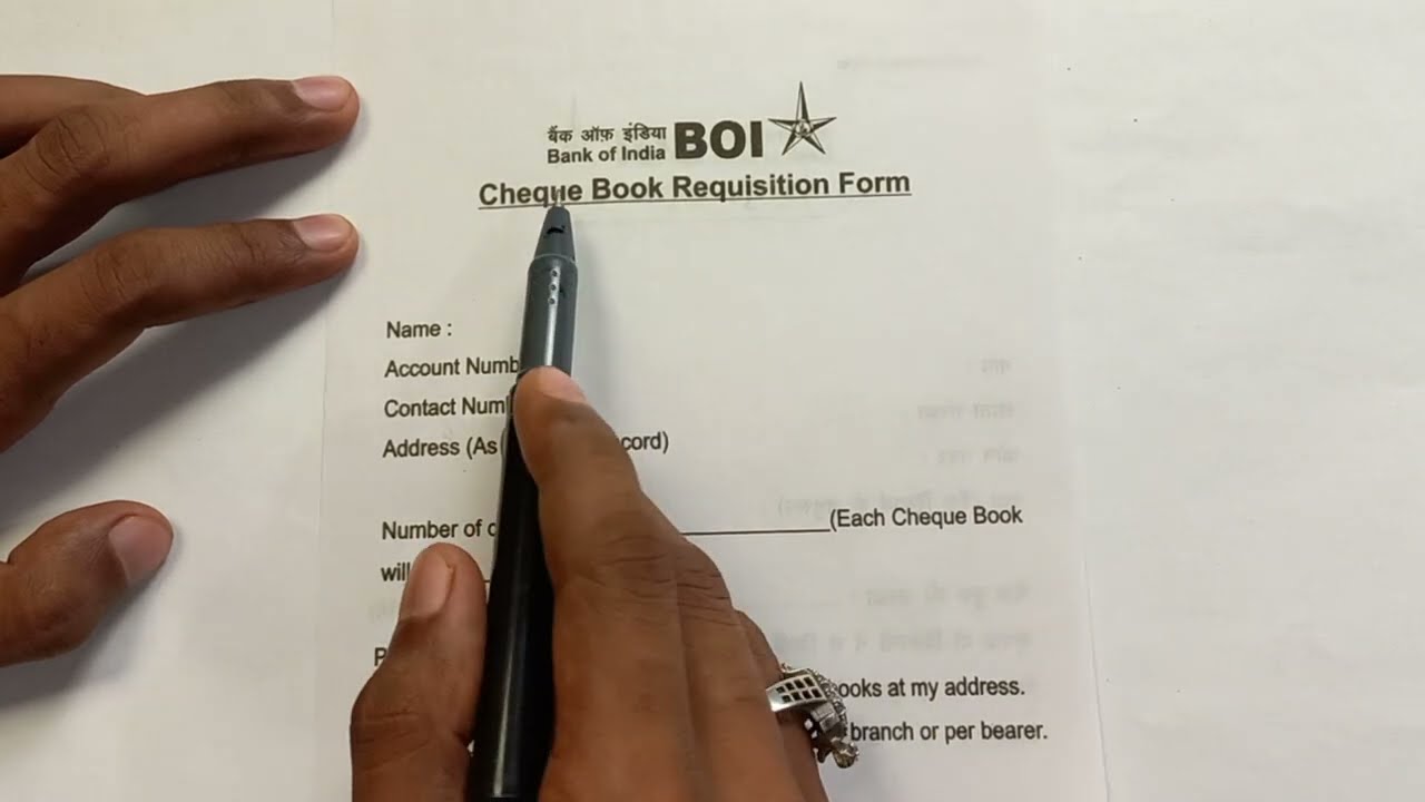 BOI Bank Cheque Book Form Kaise Bhare | How To Apply Cheque Book In Bank of India