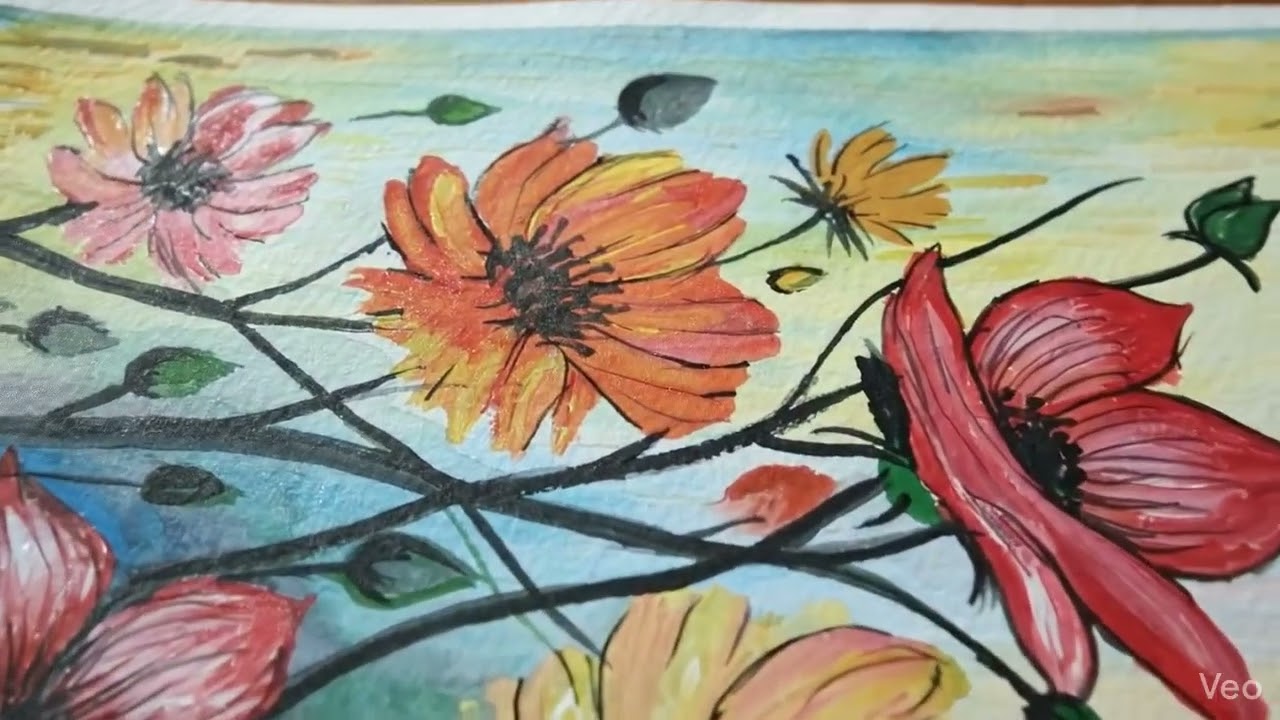 Poster Colour Flower painting 