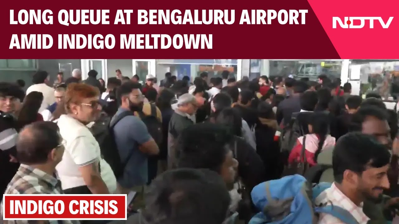 Indigo Chaos News | Long Queue At Bengaluru Airport Amid Passenger Confusion Over IndiGo Flights