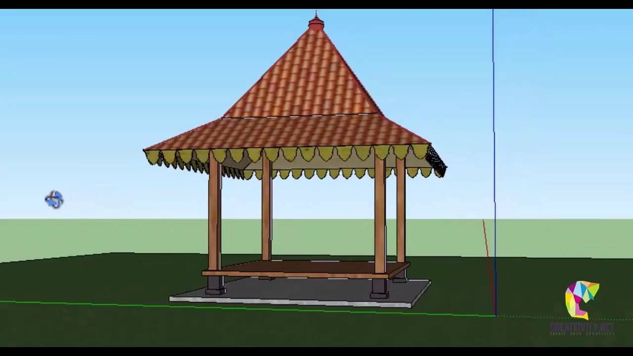 Tutorial Sketchup - Cara Membuat Gazebo Sketchup 8