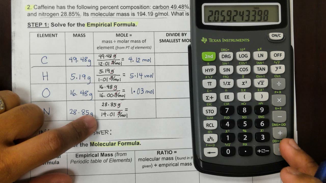 Solving for Empirical Formula and Molecular Formula
