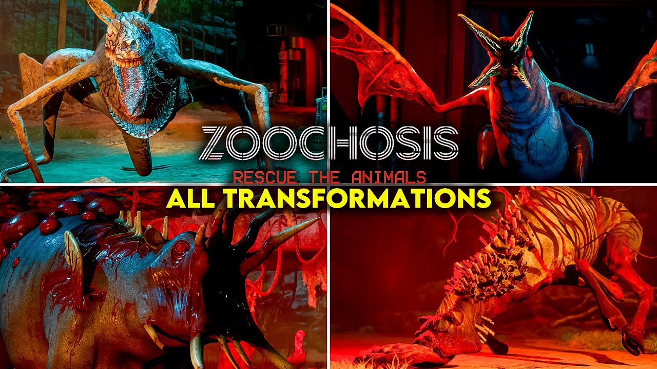 Zoochosis - All Animals Transformations and Boss Fights