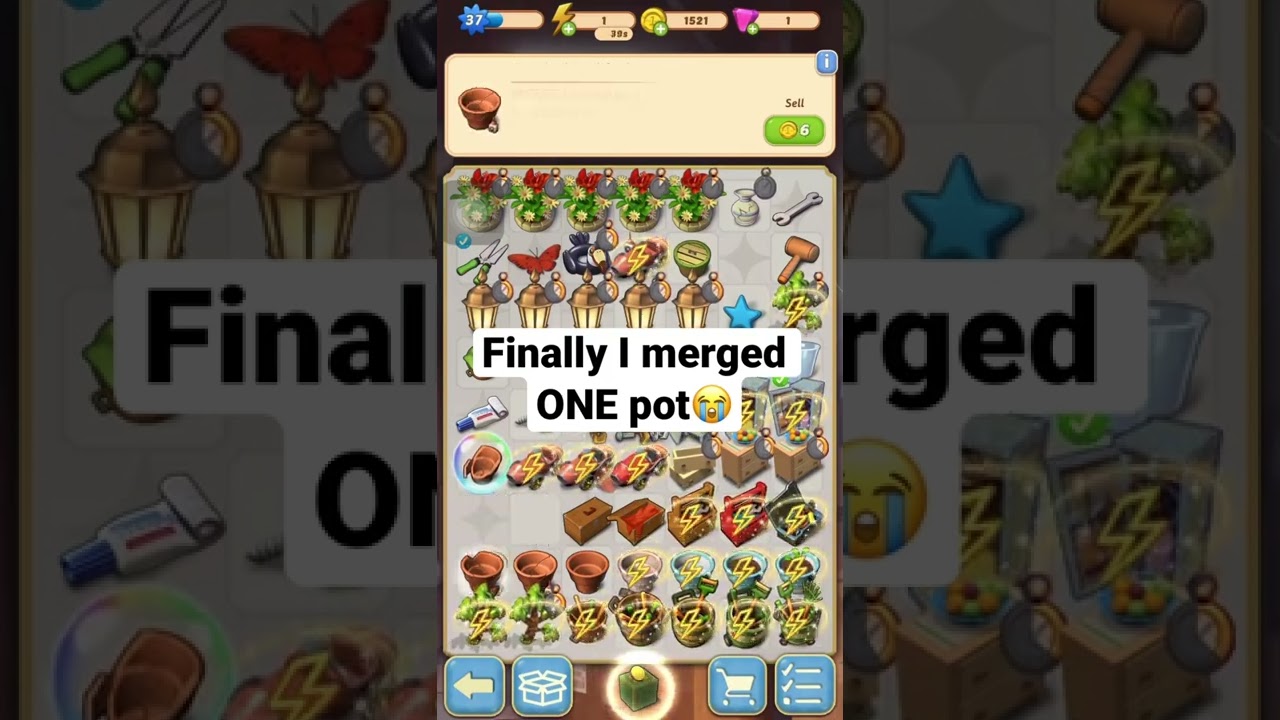 Merged Pot in Merge Mansion, this waste my storage long time 🙄 | Gameplay