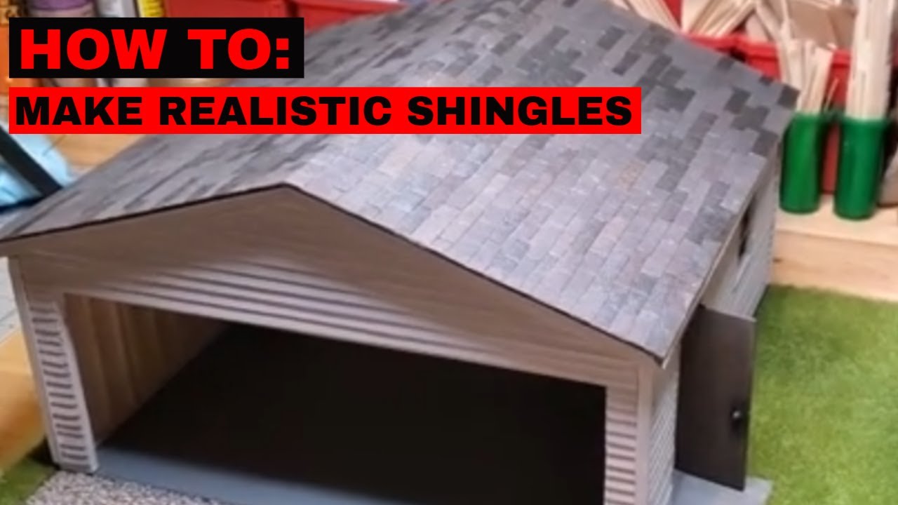 How to... REALISTIC SHINGLES FOR SCALE GARAGE. Turn on CC for commentary