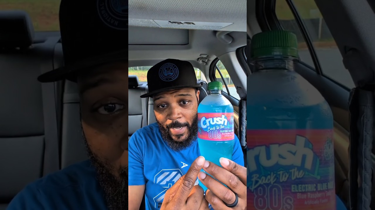 Crush Electric blue razz flavor review! #fypviral #soda #drinkreview #foodreview