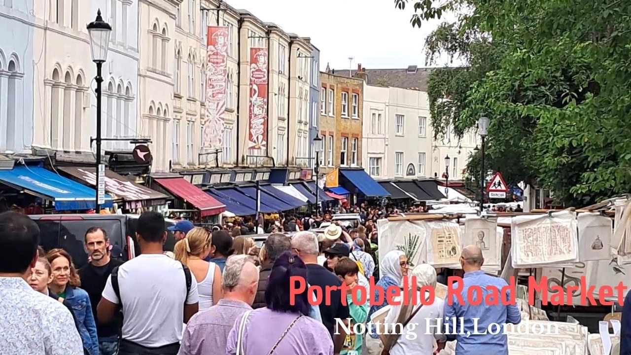NOTTING HILL Portobello Road Market LONDON summer walk 🇬🇧☀️🛍️