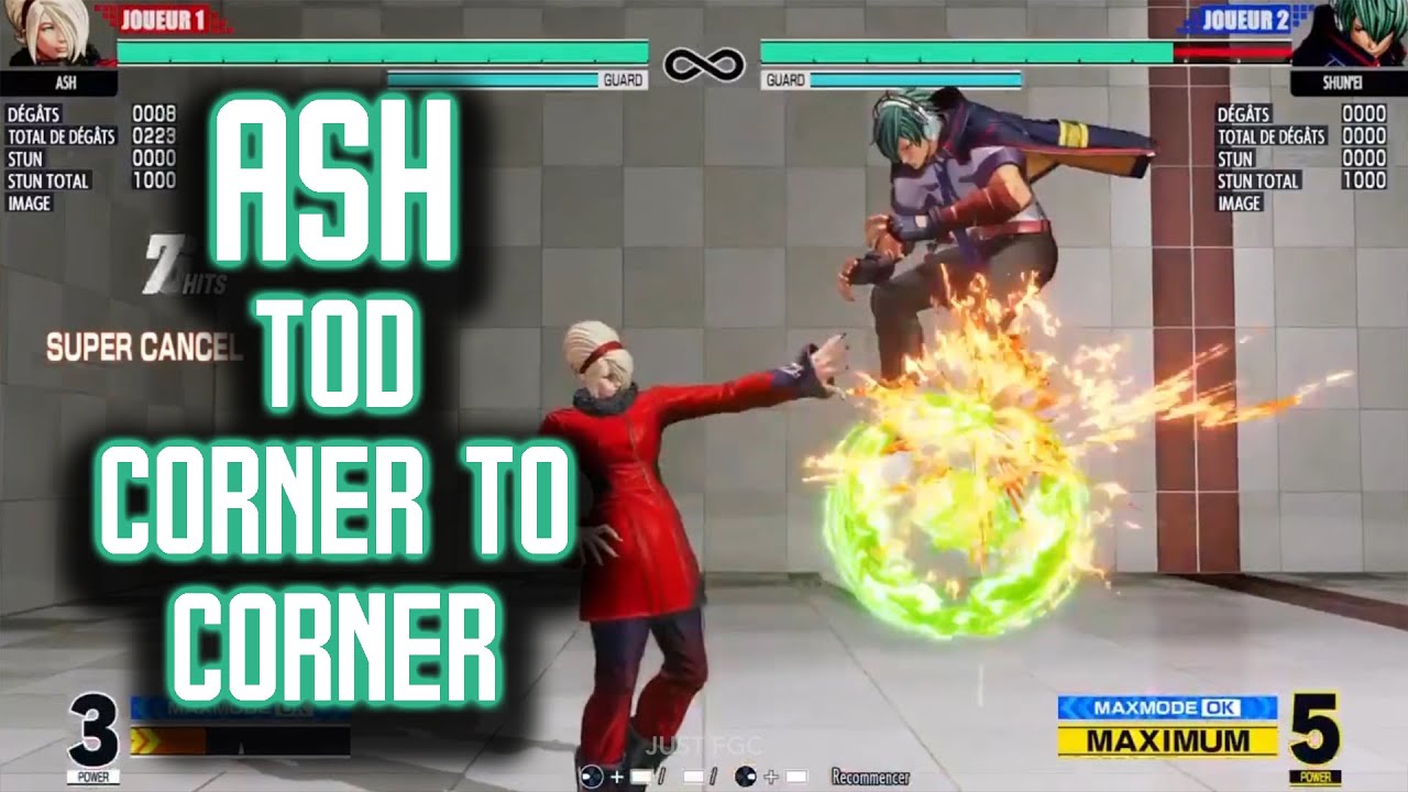 【KOF XV】Ash TOD Combo corner to corner 100% hp - KOF 15 combos