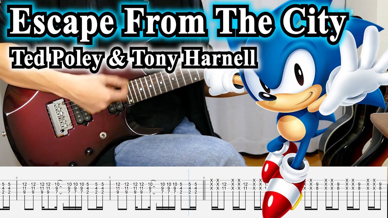 【TAB】♪Sonic Escape From The City  / Ted Poley & Tony Harnell ソニックアドベンチャー2 BGM Guitar Cover ギター弾いてみた