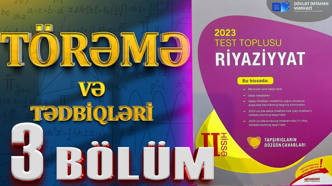 TÖRƏMƏ 3 l Funksiyanın BÖHRAN nöqtəsi.Artma və Azalma.EKSTREMUM nöqtələri.YENİ TEST TOPLUSU #2023