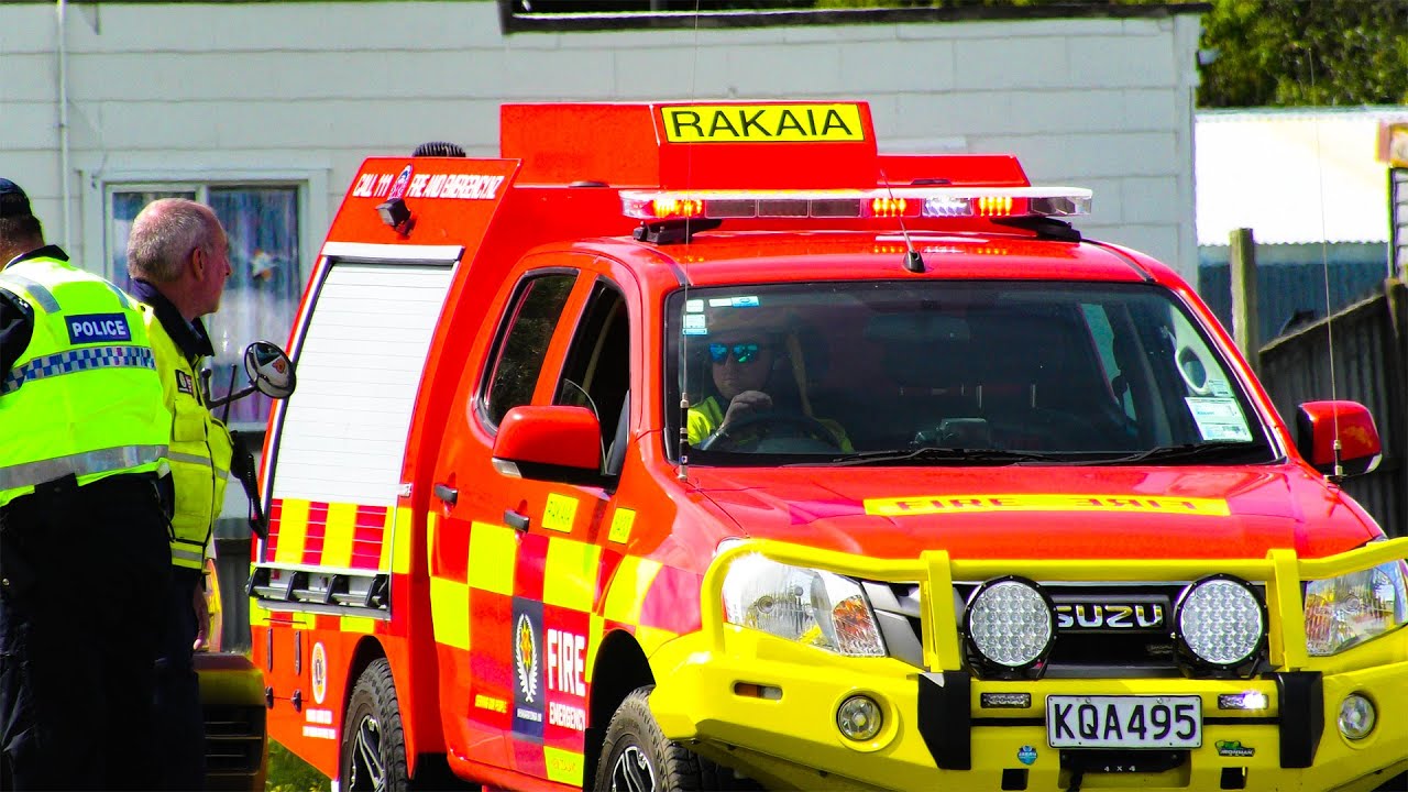 Rakaia Fire, Police & Ambulance On Scene (Truck vs Camper)