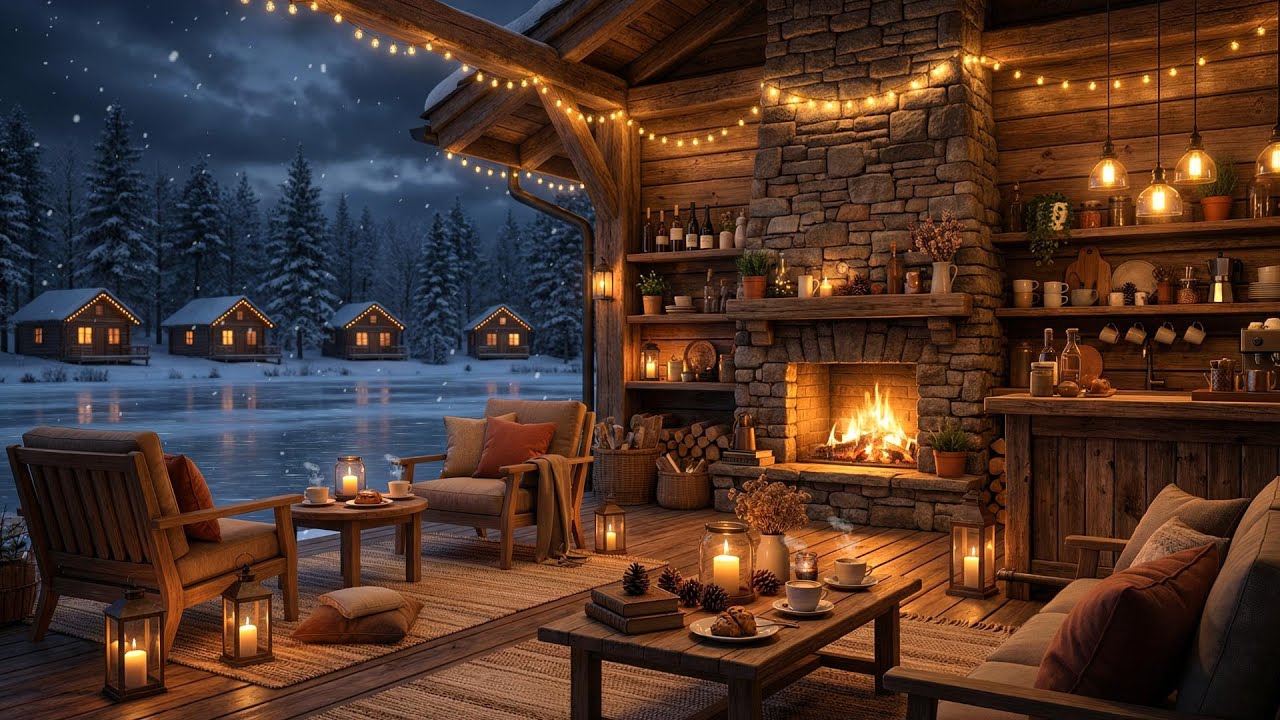 Smooth Jazz Coffee Shop ❄️ Cozy Winter Atmosphere for Study, Relaxing, Work & Focus