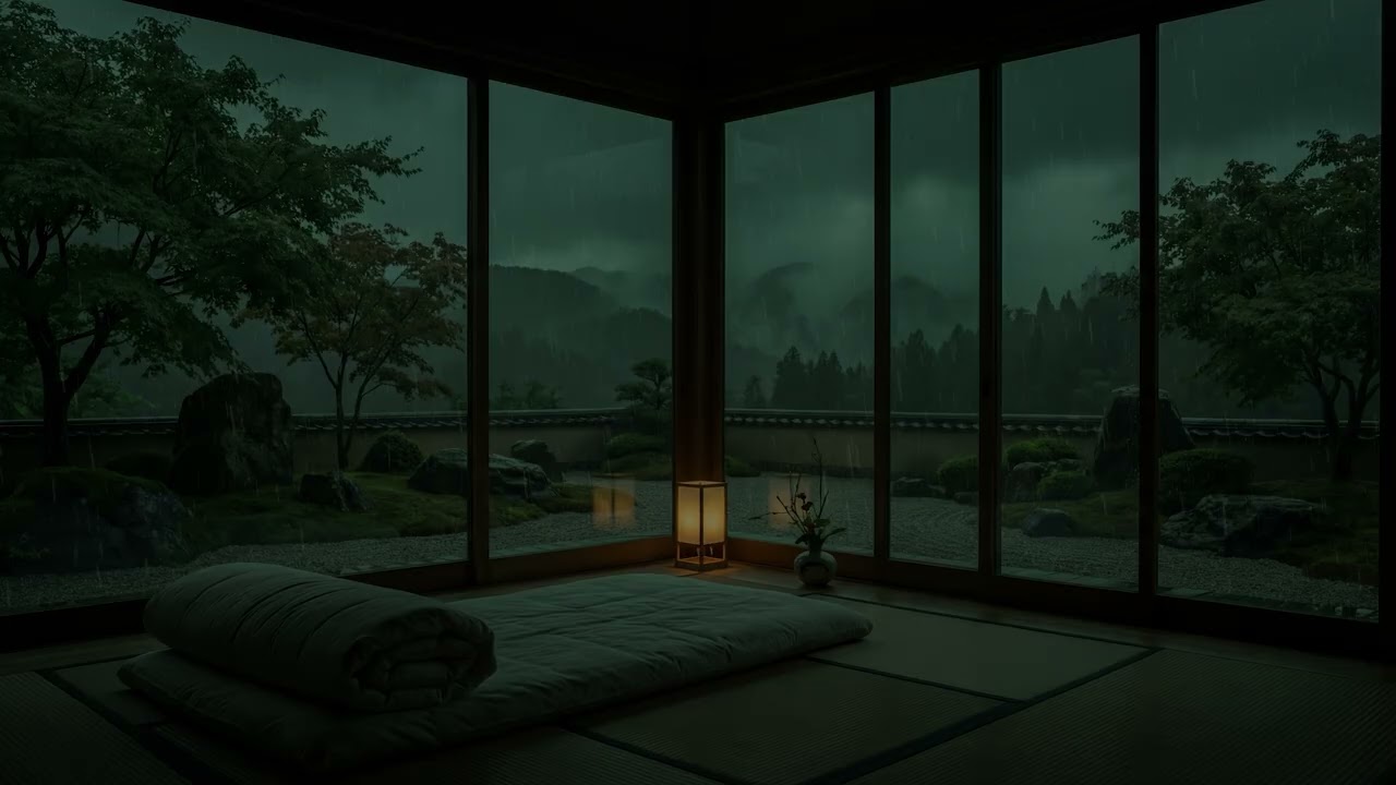 Dark Night Rain Sounds for Deep Sleep 🌧️ 4H