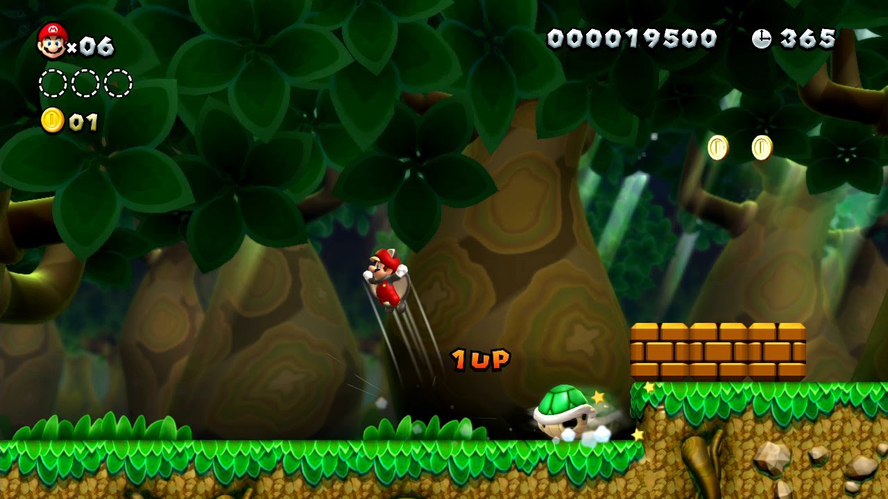 New Super Mario Bros. U - Jungla Sirope-1 y otros - Gana vidas extra con Ardilla Voladora (Wii U)