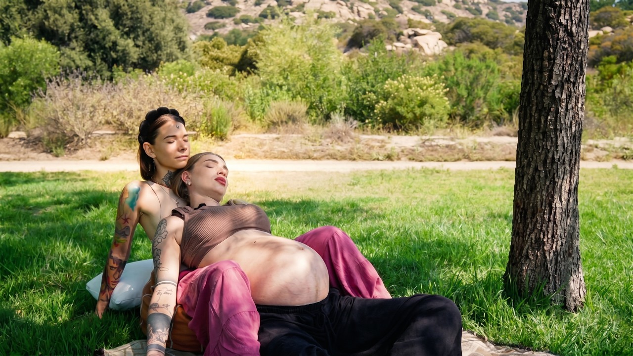 Soul Touch Massage for Pregnant Woman in the Park | ASMR Prenatal Massage, Doula & Rebozo Inspired