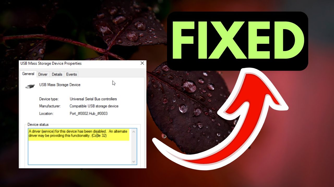 A Driver Service For This Device Has Been Disabled Code 32 Error on Windows 11 FIXED