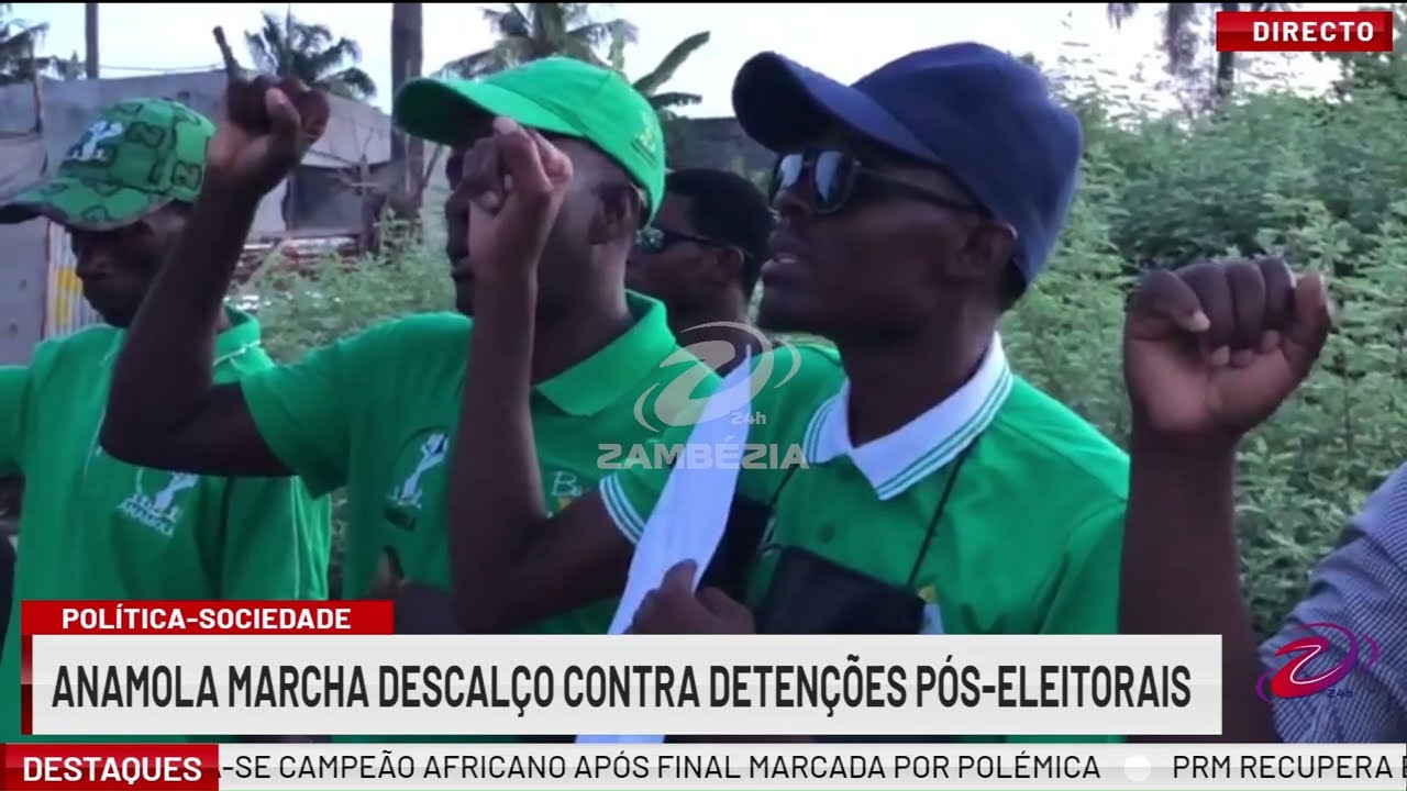 ANAMOLA MARCHA DESCALÇO EM PROTESTO ÀS DETENÇÕES PÓS-ELEITORAIS| TV Zambézia 24h