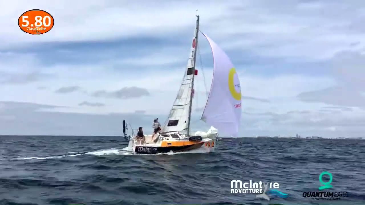 Class Globe 580 Hull no.1 Trekka first testing sails