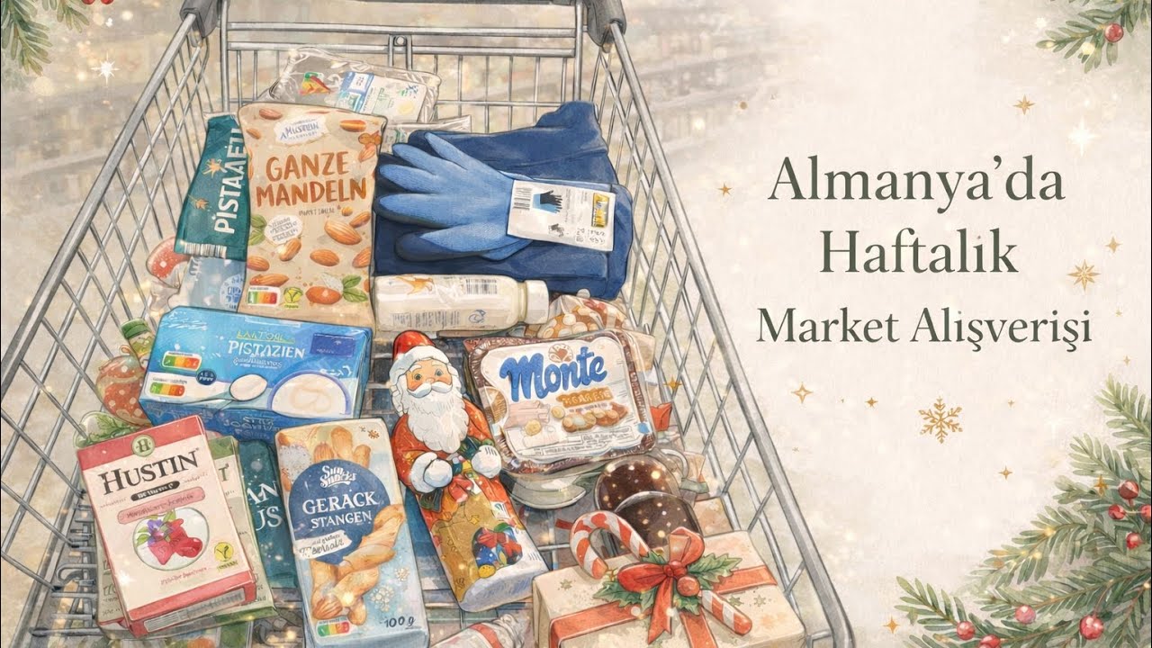 Almanya'da Haftalık Market Alışverişi  | Lidl ' Aldi ' Rewe | Noel Tatili @gurbetciegelii 