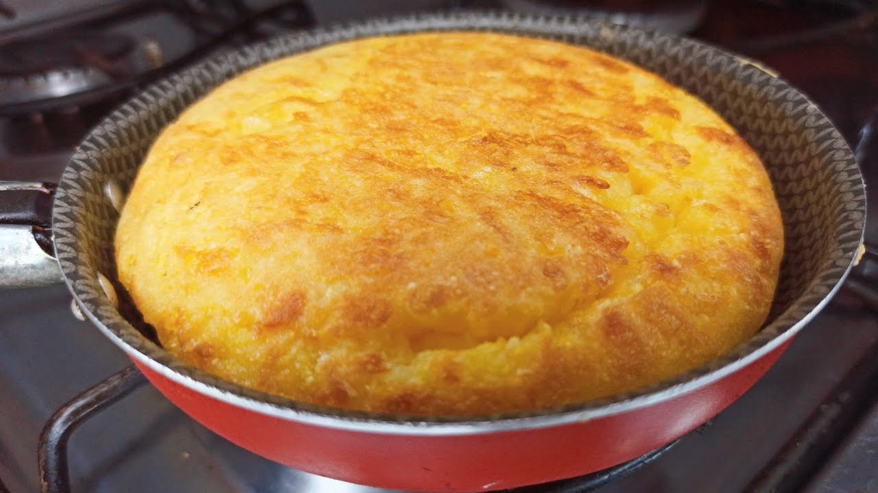 PÃO DE MAISENA COM FLOCÃO NA FRIGIDEIRA,APENAS 1 OVO,PRONTO EM 10 MINUTOS