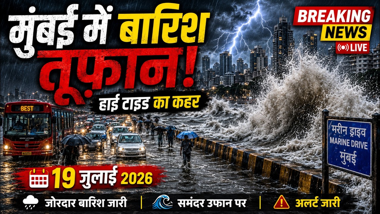 🚨 Mumbai Rain LIVE: 19 July 2026 | High Tide Alert | समुद्र में तूफान! मुंबई में मूसलाधार बारिश