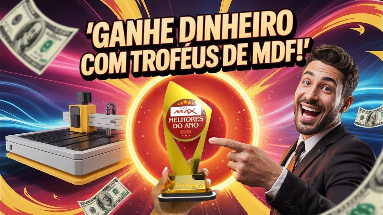 Ganhe Dinheiro Fabricando Troféus de MDF com Acrílico na CNC Laser!