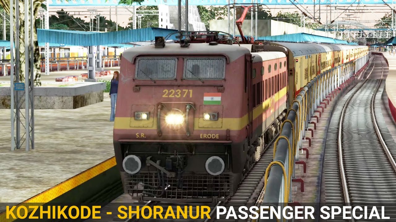 06454 Kozhikode - Shoranur Passenger Special | Train Simulator | Indian Train | Rail Road Games