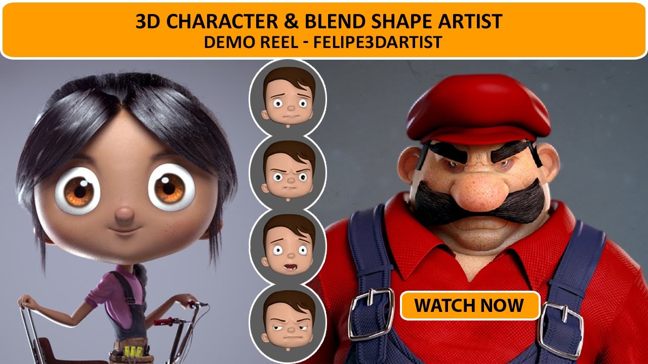 3D Character & Blend Shape Artist - Demo Reel - Felipe3DArtist