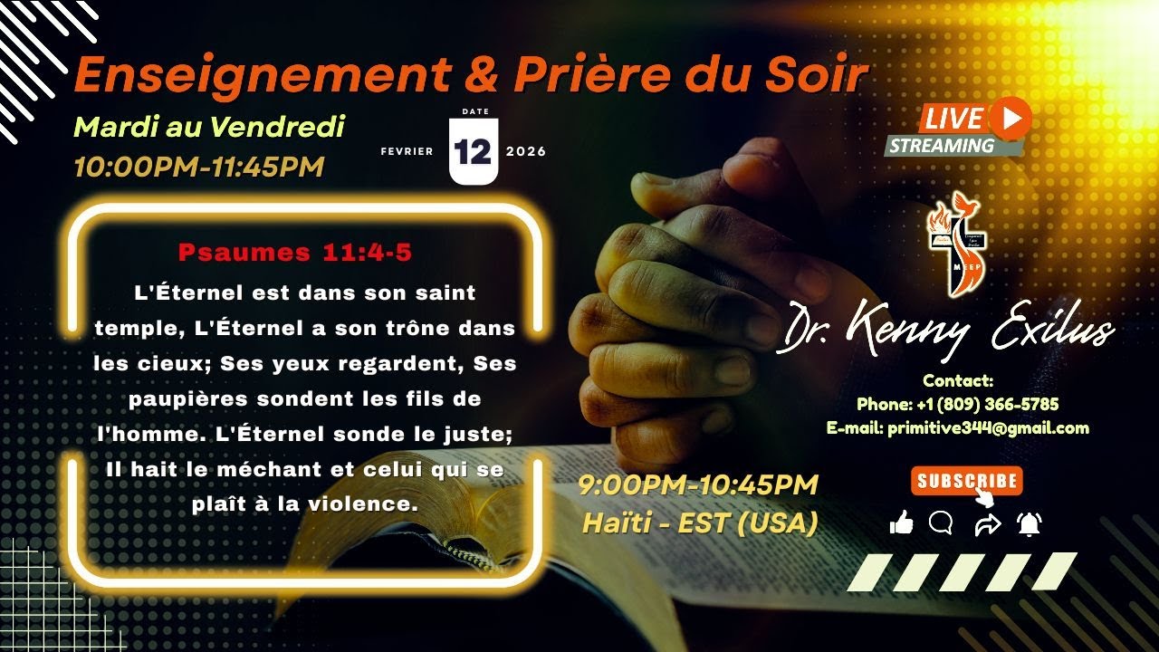 Enseignement du Soir | La patience | Dr. Kenny Exilus | 12 Février 2026