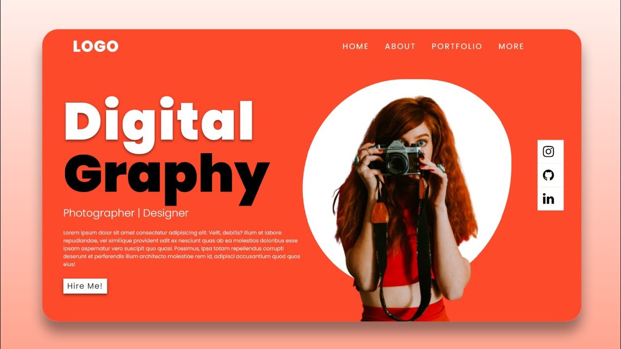 Responsive Website Using HTML And CSS only | Animated Website header page design