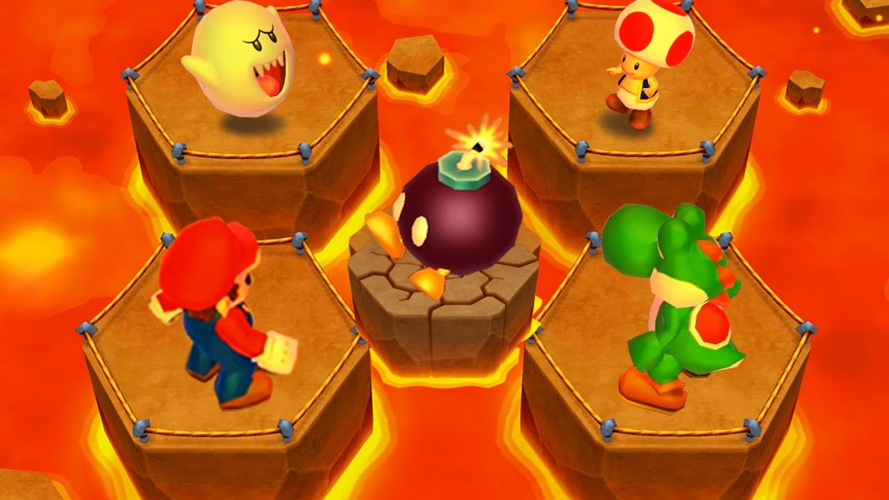Mario Party Island Tour Minigames - Mario vs Yoshi vs Boo vs Toad