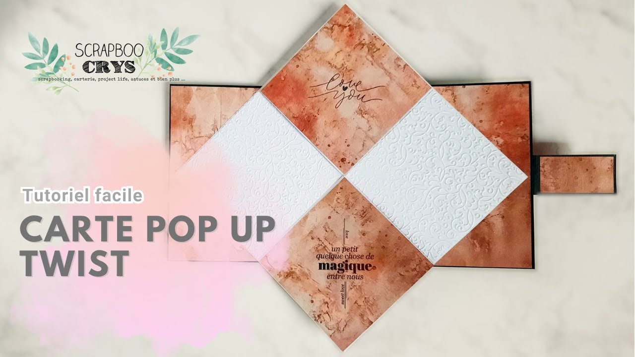 CARTE POP UP ! Elle TOURNE QUAND ON L'OUVRE !! Trop belle ! Tutoriel carterie scrapbooking
