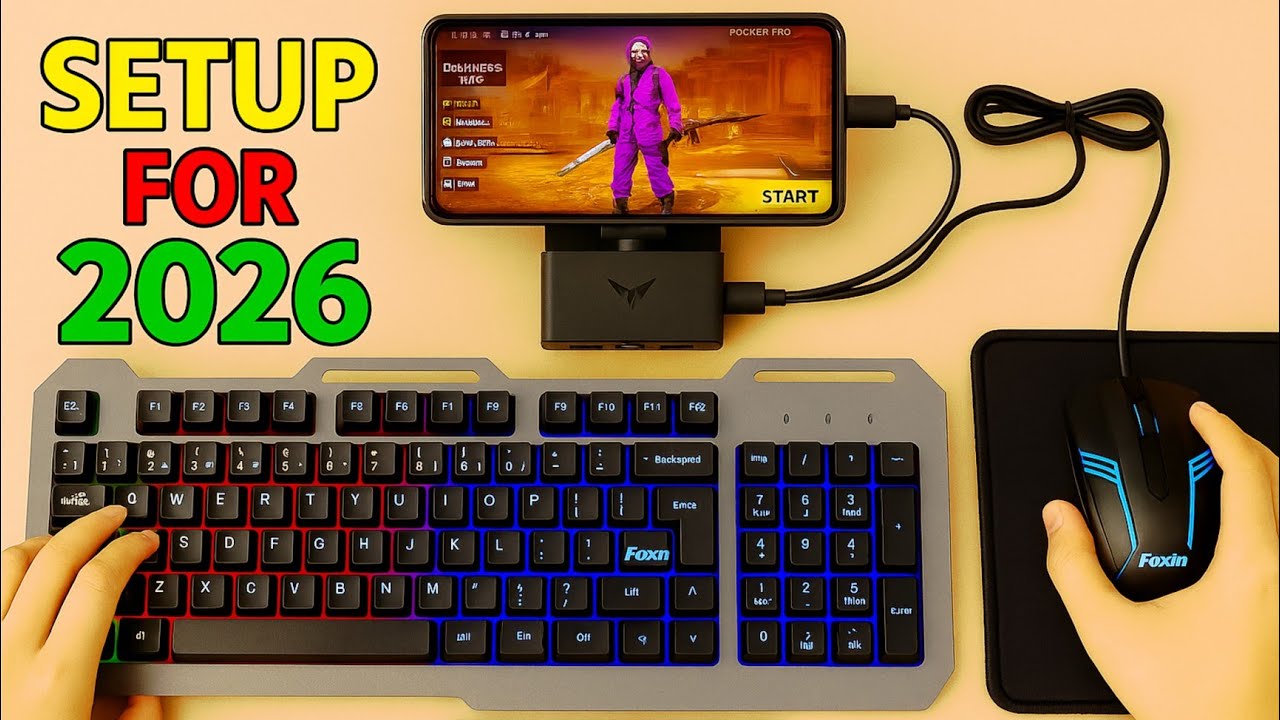 Keyboard mouse otg | ⌨️ 🖱4 in 1 free fire | full setup keymapping gamplay gg mouse pro 
